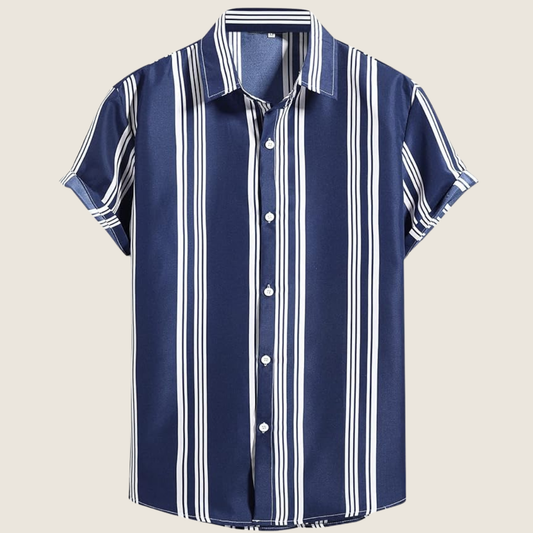 Image of Dwight | Men's Vertical Striped Short Sleeve Casual Shirt