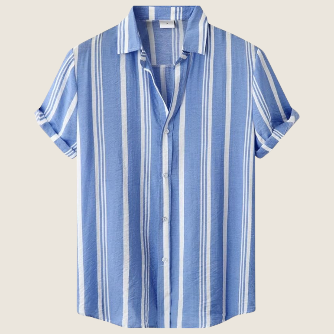Image of Dwight | Men's Vertical Striped Short Sleeve Casual Shirt