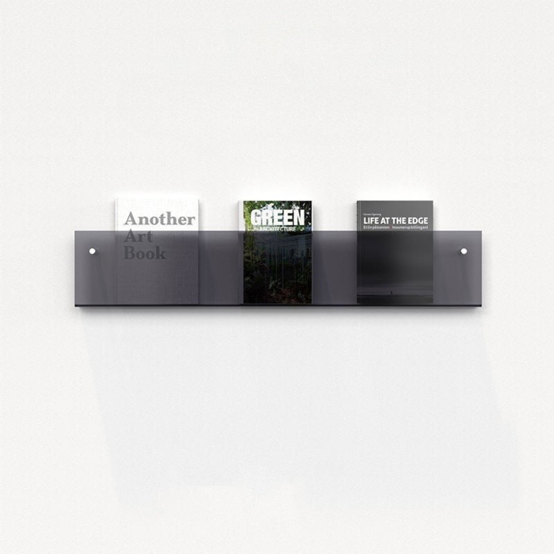 Eco-Friendly Acrylic Magazine Rack – Wall-Mounted Organizer for Magazines – A Stylish and Highly Functional Decor Element.