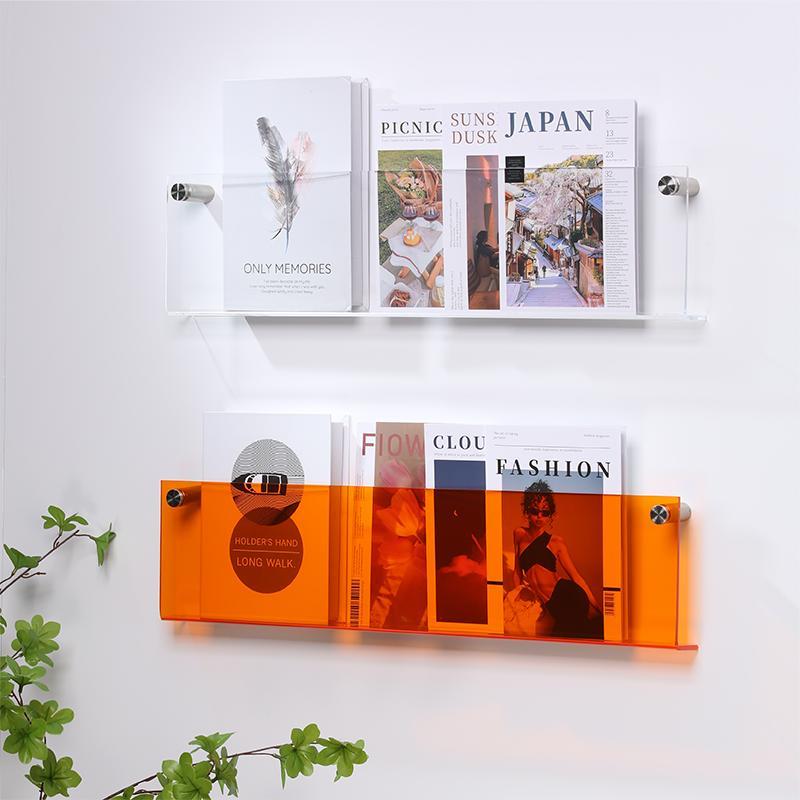 Eco-Friendly Acrylic Magazine Rack – Wall-Mounted Organizer for Magazines – A Stylish and Highly Functional Decor Element.