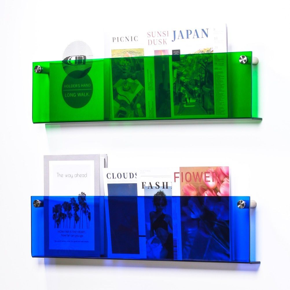 Eco-Friendly Acrylic Magazine Rack – Wall-Mounted Organizer for Magazines – A Stylish and Highly Functional Decor Element.