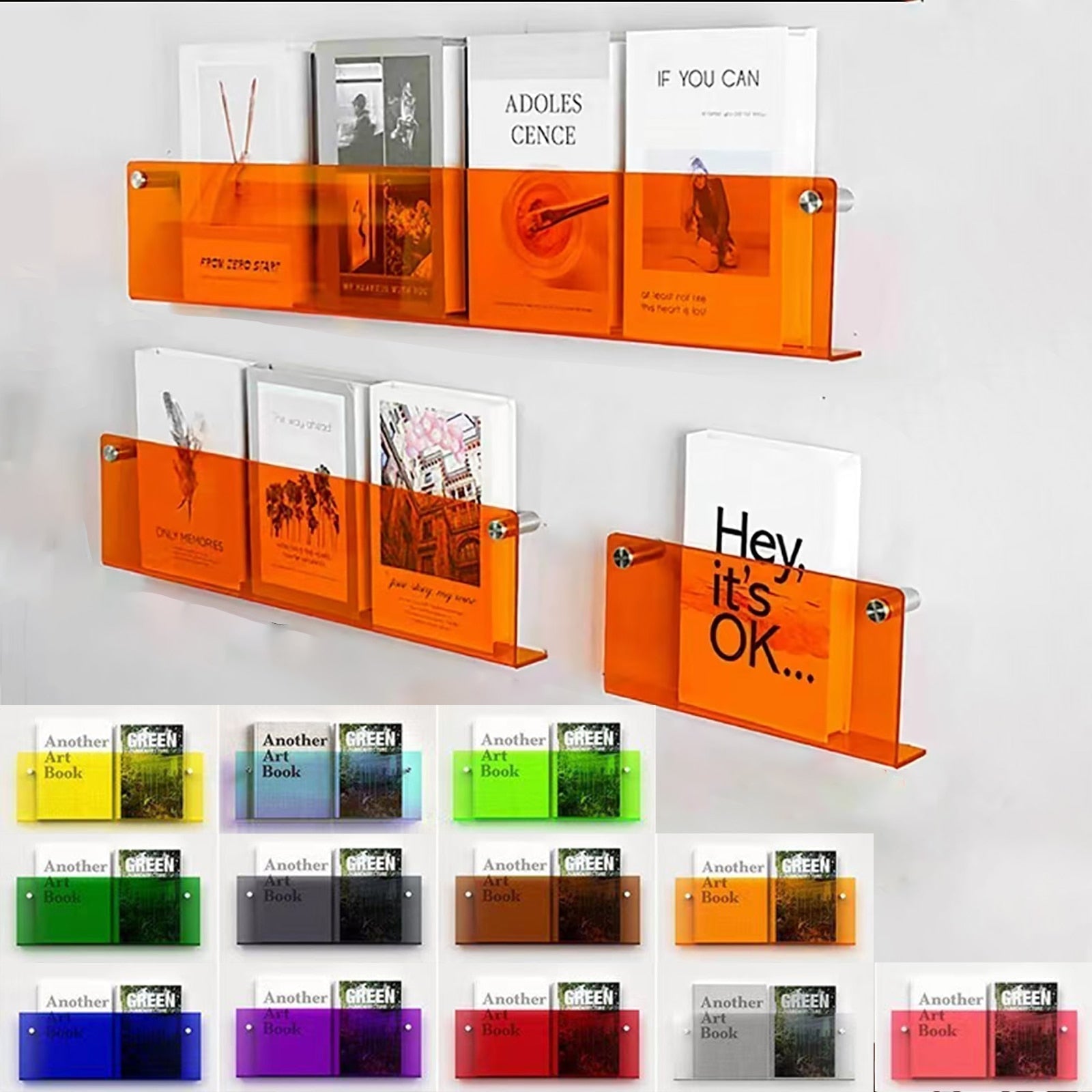 Eco-Friendly Acrylic Magazine Rack – Wall-Mounted Organizer for Magazines – A Stylish and Highly Functional Decor Element.