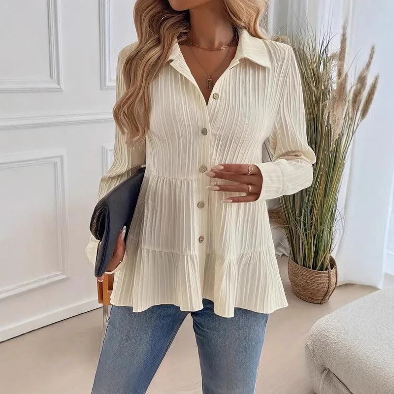 Image of Elaine | Women's Long Sleeve Peplum Blouse
