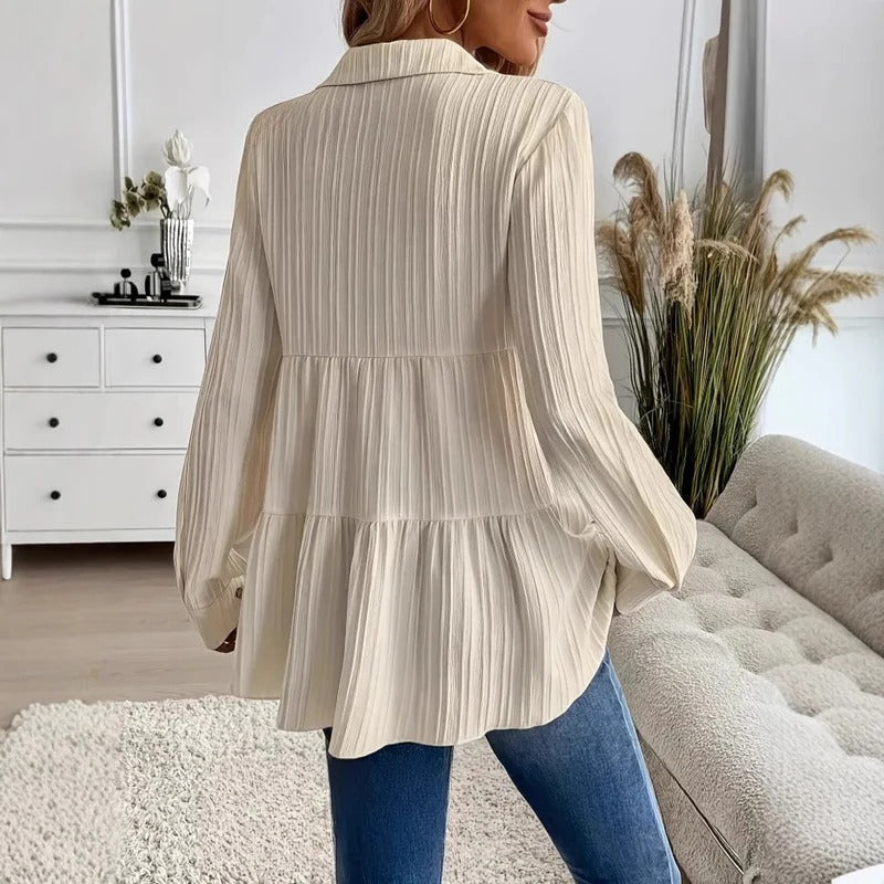Image of Elaine | Women's Long Sleeve Peplum Blouse