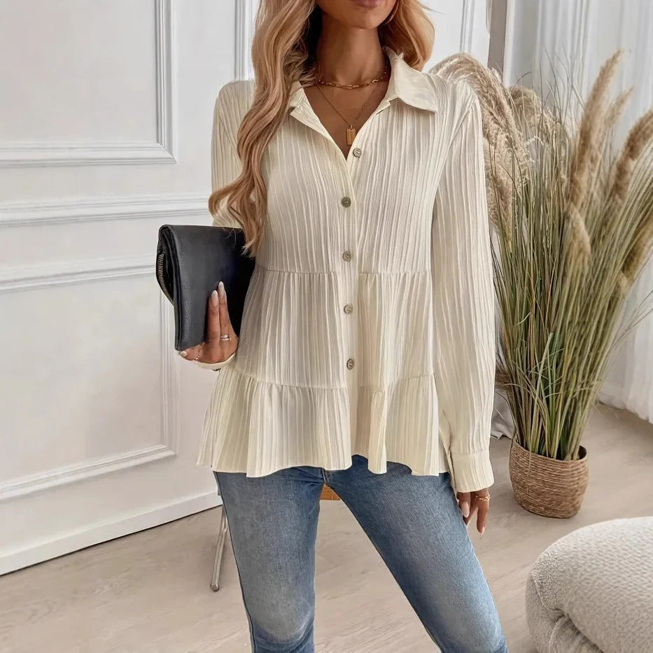 Image of Elaine | Women's Long Sleeve Peplum Blouse