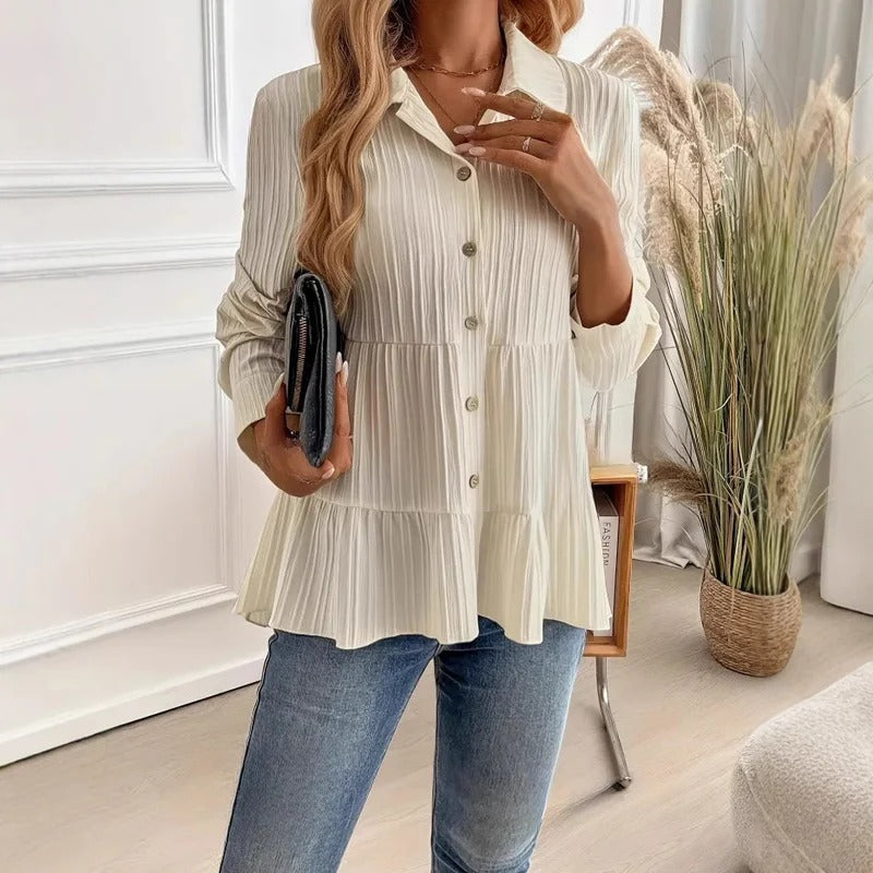 Image of Elaine | Women's Long Sleeve Peplum Blouse
