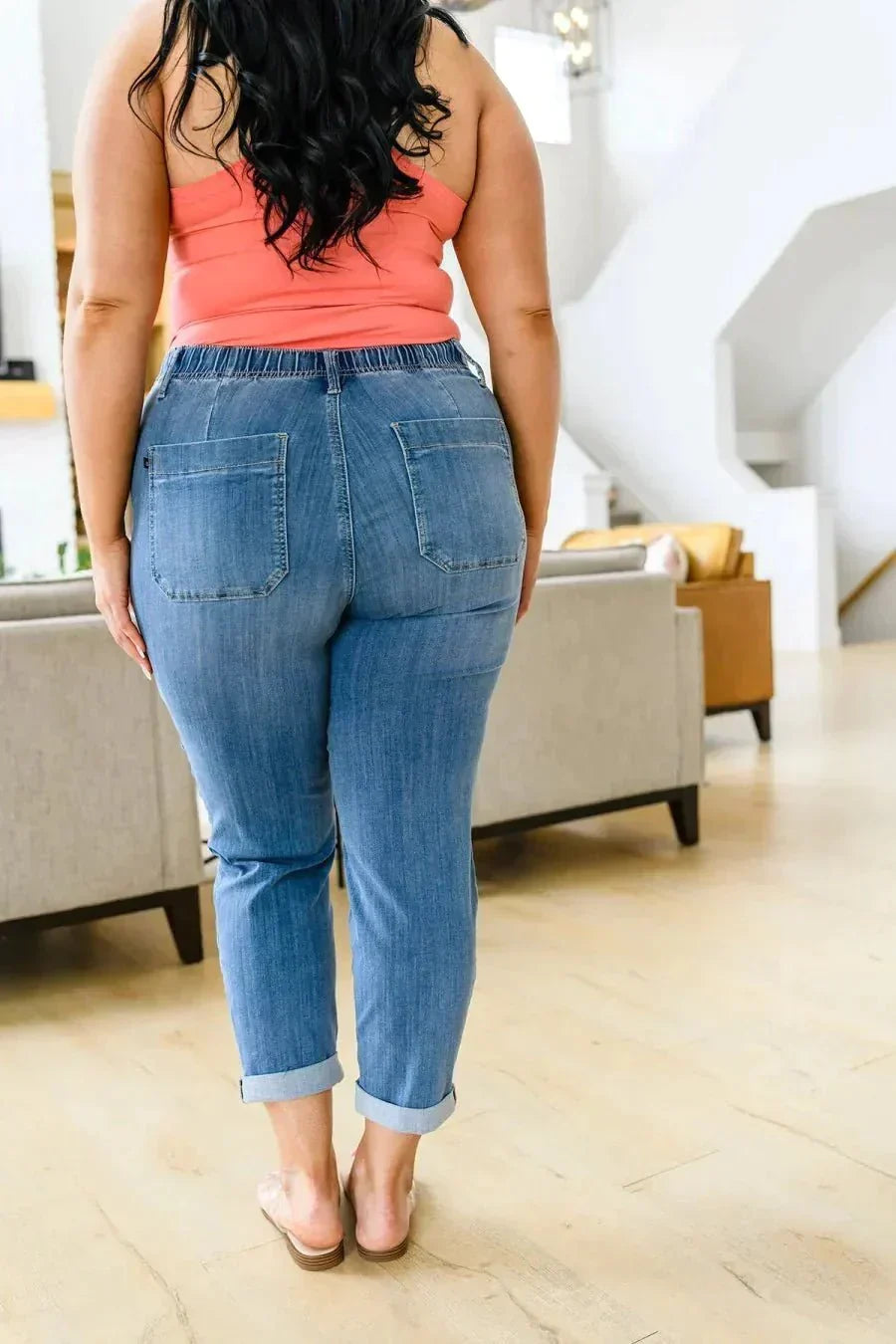 Elastic Waist Jogger Jeans