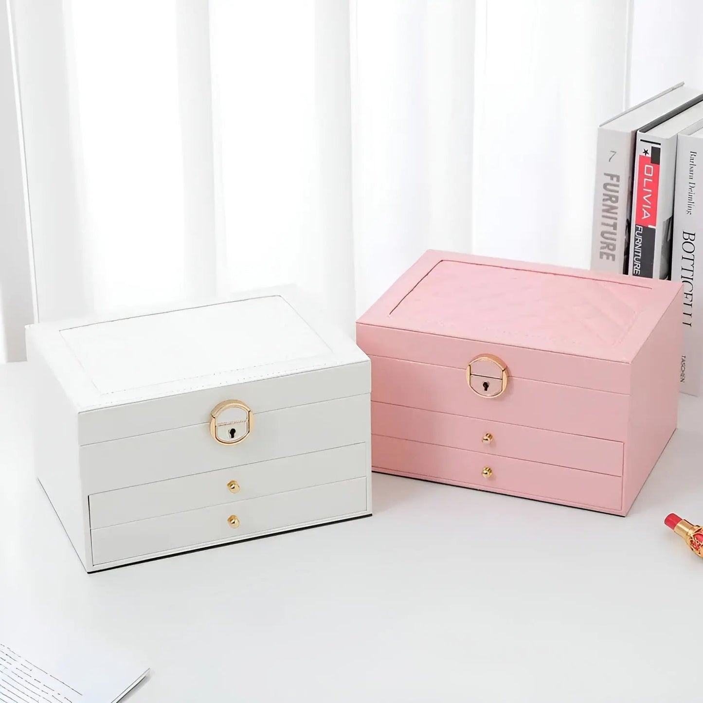EleganceBox – Luxury Multi-Layer Jewellery Organiser in Premium PU Leather