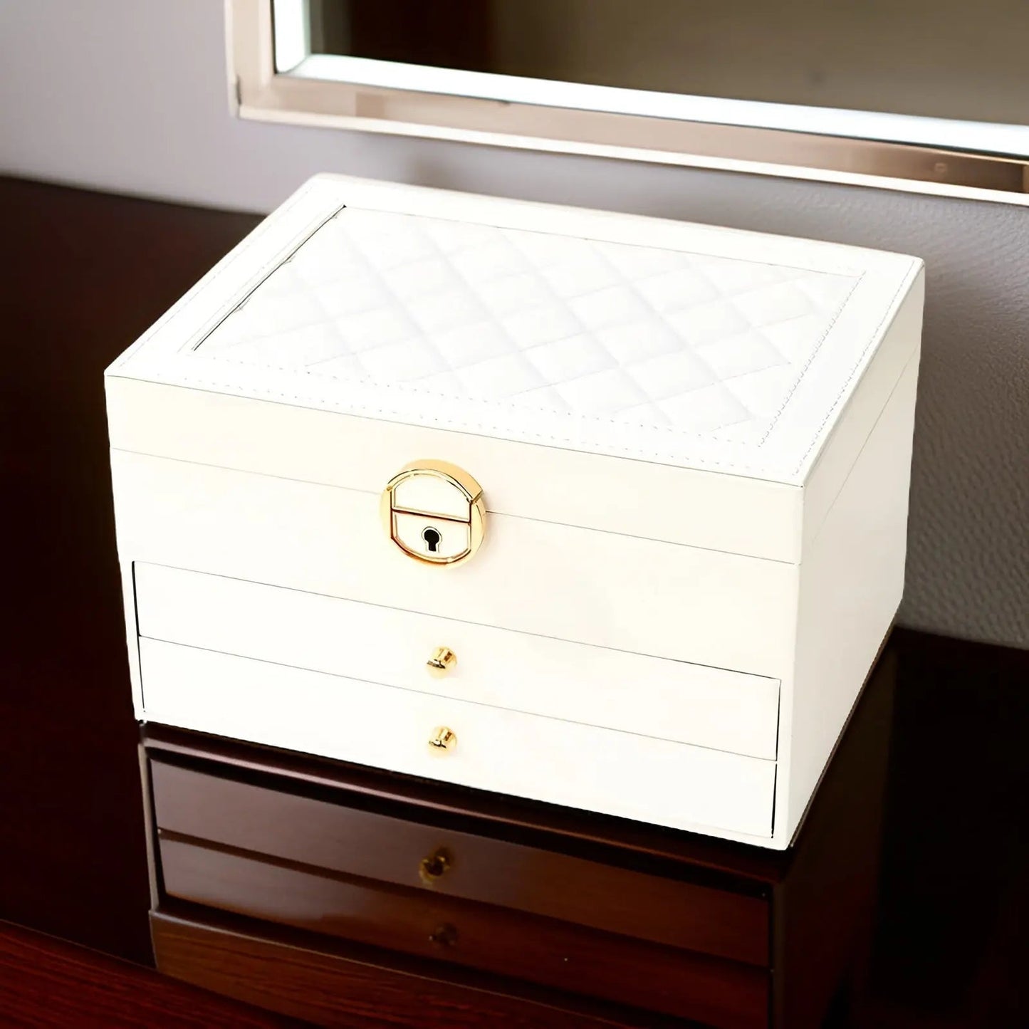 EleganceBox – Luxury Multi-Layer Jewellery Organiser in Premium PU Leather