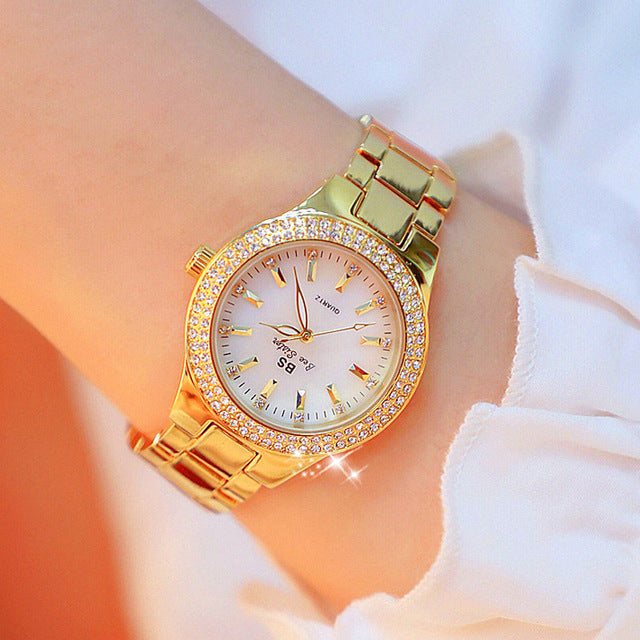 Elegant Women's Watch with Rhinestones and Bracelet