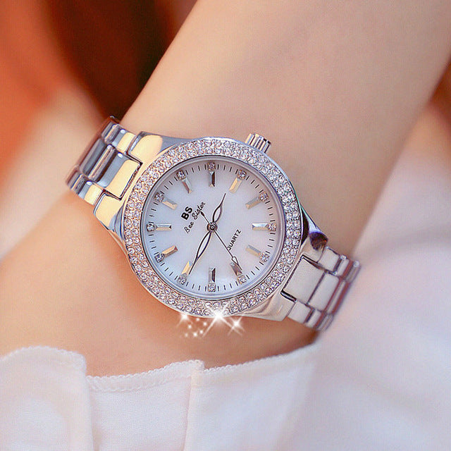 Elegant Women's Watch with Rhinestones and Bracelet