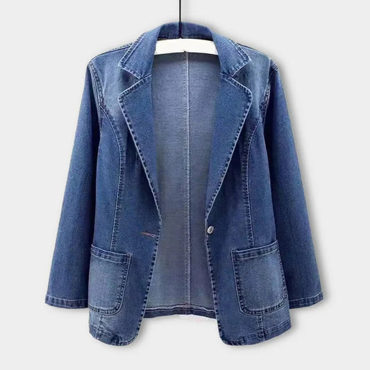 Elegantly Cut Denim Blazer for Women