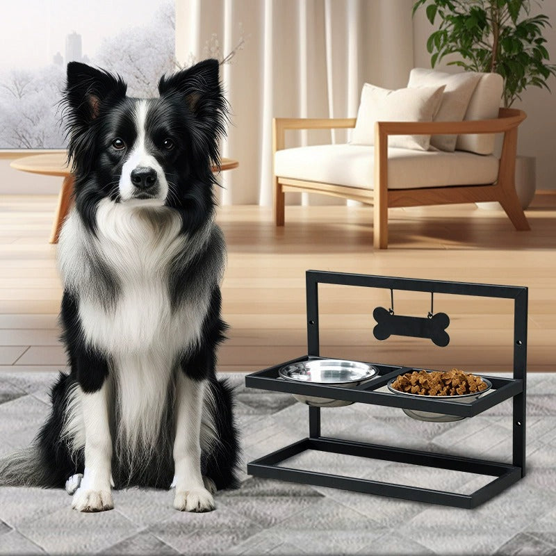Elevated Dog Bowl with 2 Bowls