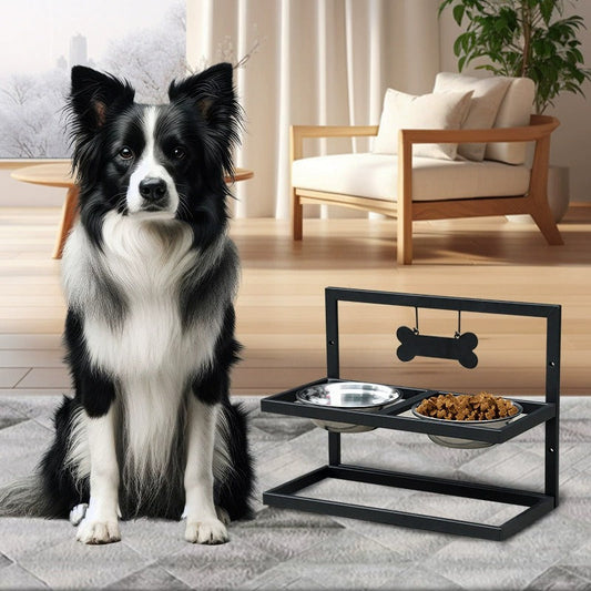 Elevated Dog Bowl with 2 Bowls