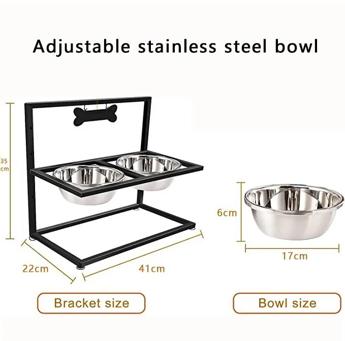 Elevated Dog Bowl with 2 Bowls