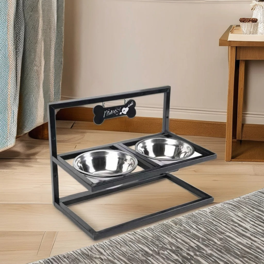 Elevated Dog Bowl with 2 Bowls
