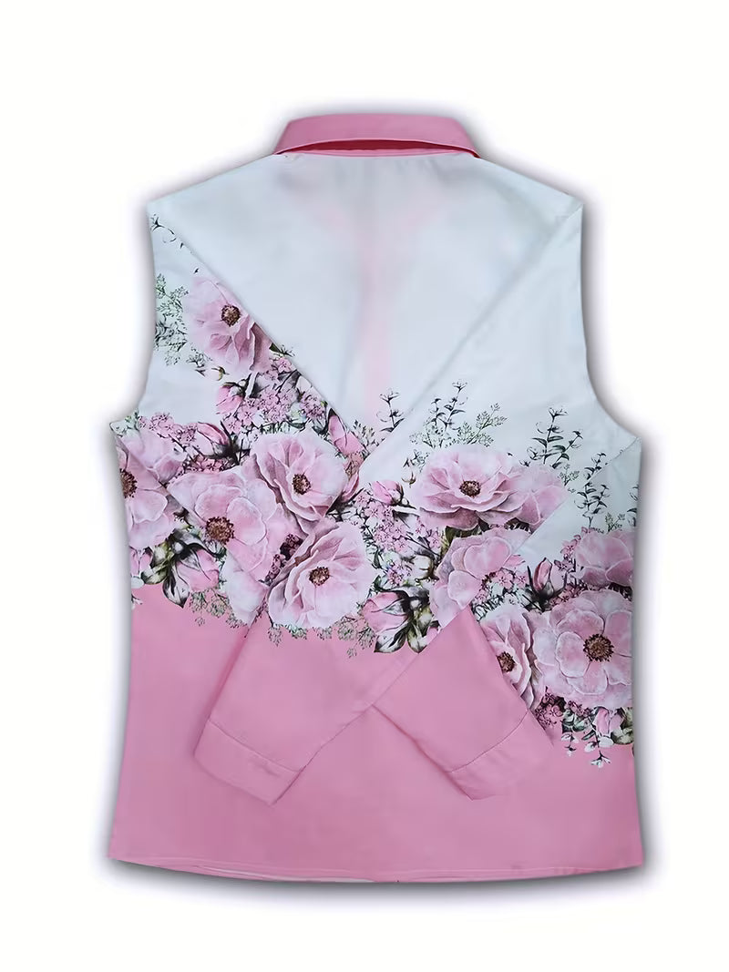 Image of Ellen | Women's Button-Down Floral Blouse