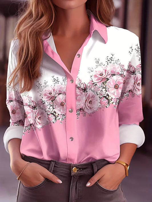 Image of Ellen | Women's Button-Down Floral Blouse