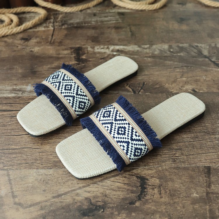 Image of Ellen | Women's Fringe Slides Sandals