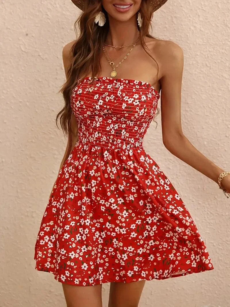 Image of Ellen | Women's Strapless A-Line Mini Dress