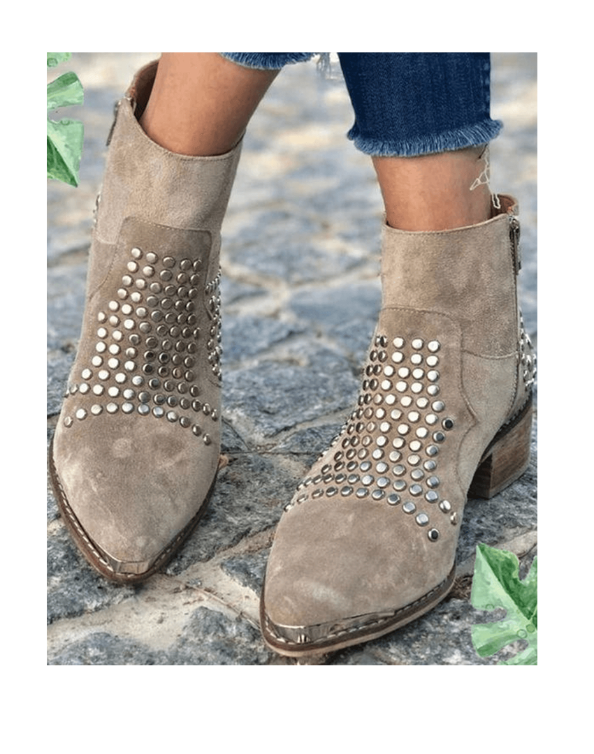Image of Ellen | Women's Studded Block Heel Ankle Boots
