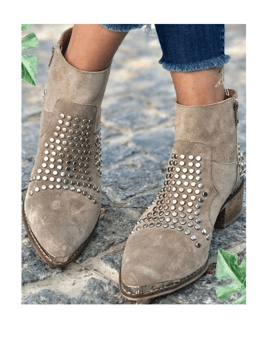 Image of Ellen | Women's Studded Block Heel Ankle Boots