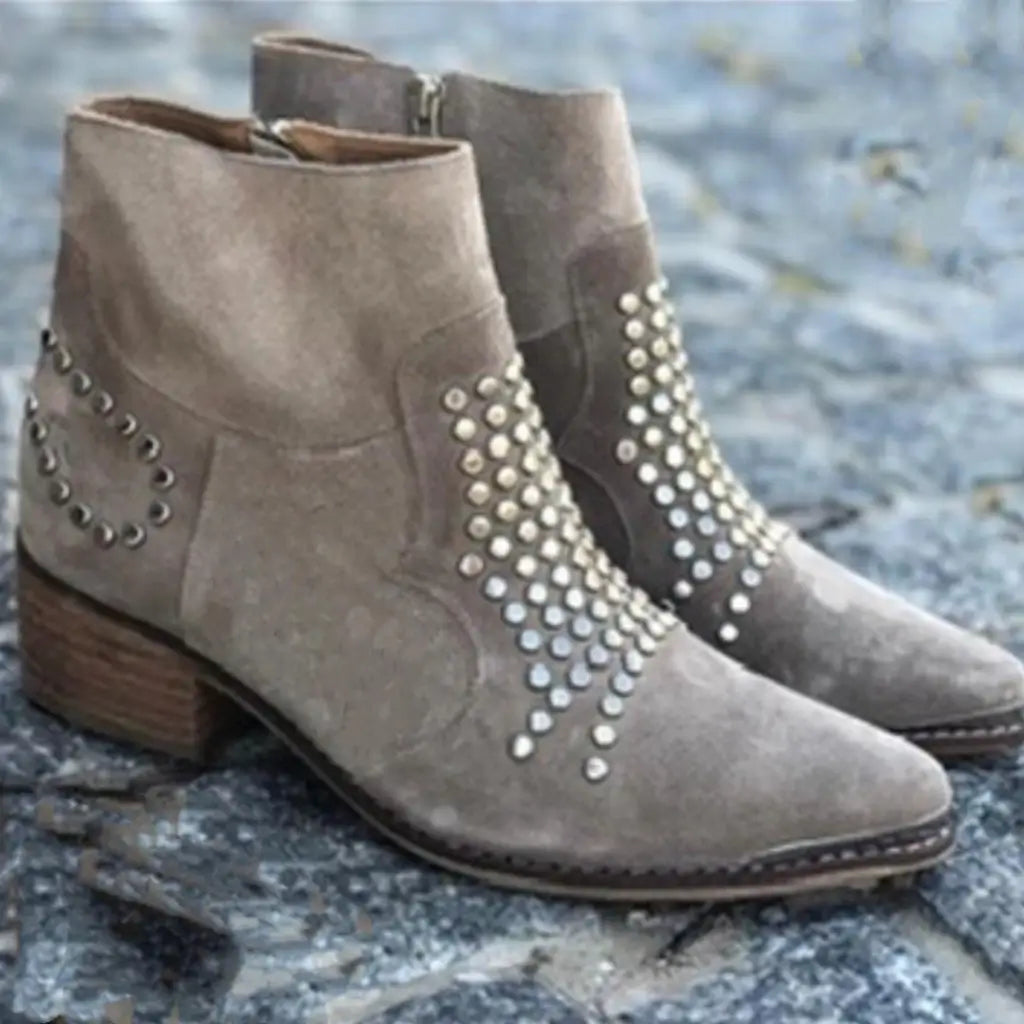 Image of Ellen | Women's Studded Block Heel Ankle Boots
