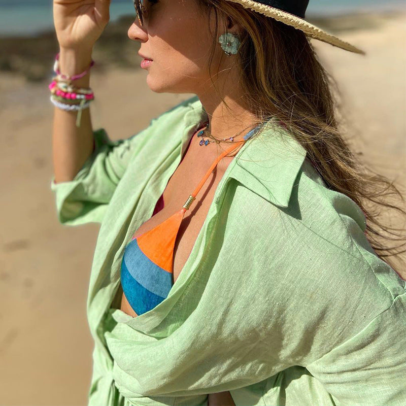 Image of Ellen | Women's Tie Waist Wrap Mini Dress