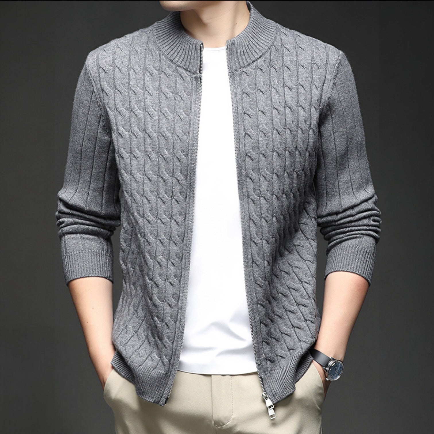 Image of Elliott | Men's Zip Up Cardigan