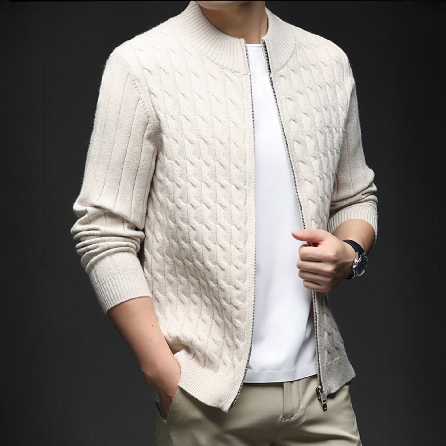 Image of Elliott | Men's Zip Up Cardigan