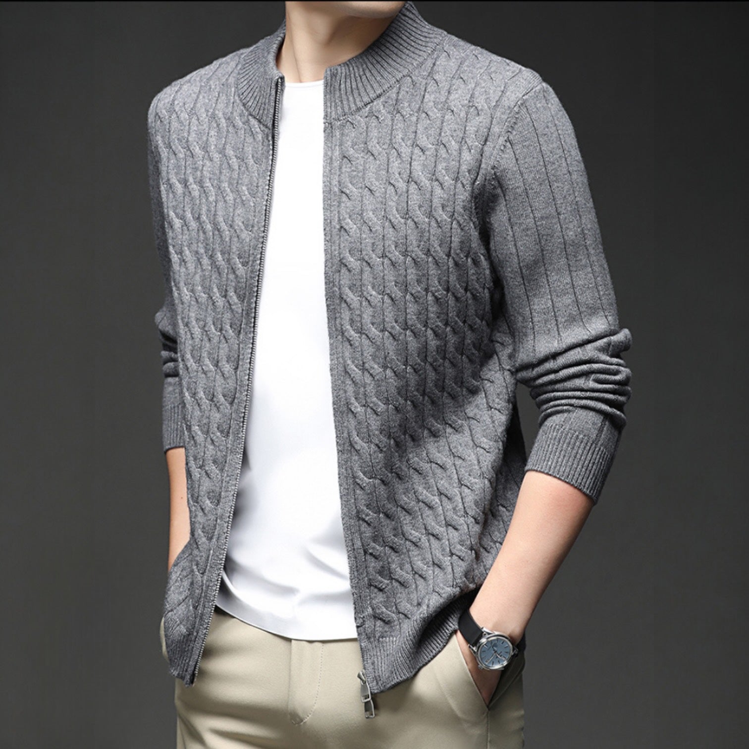 Image of Elliott | Men's Zip Up Cardigan