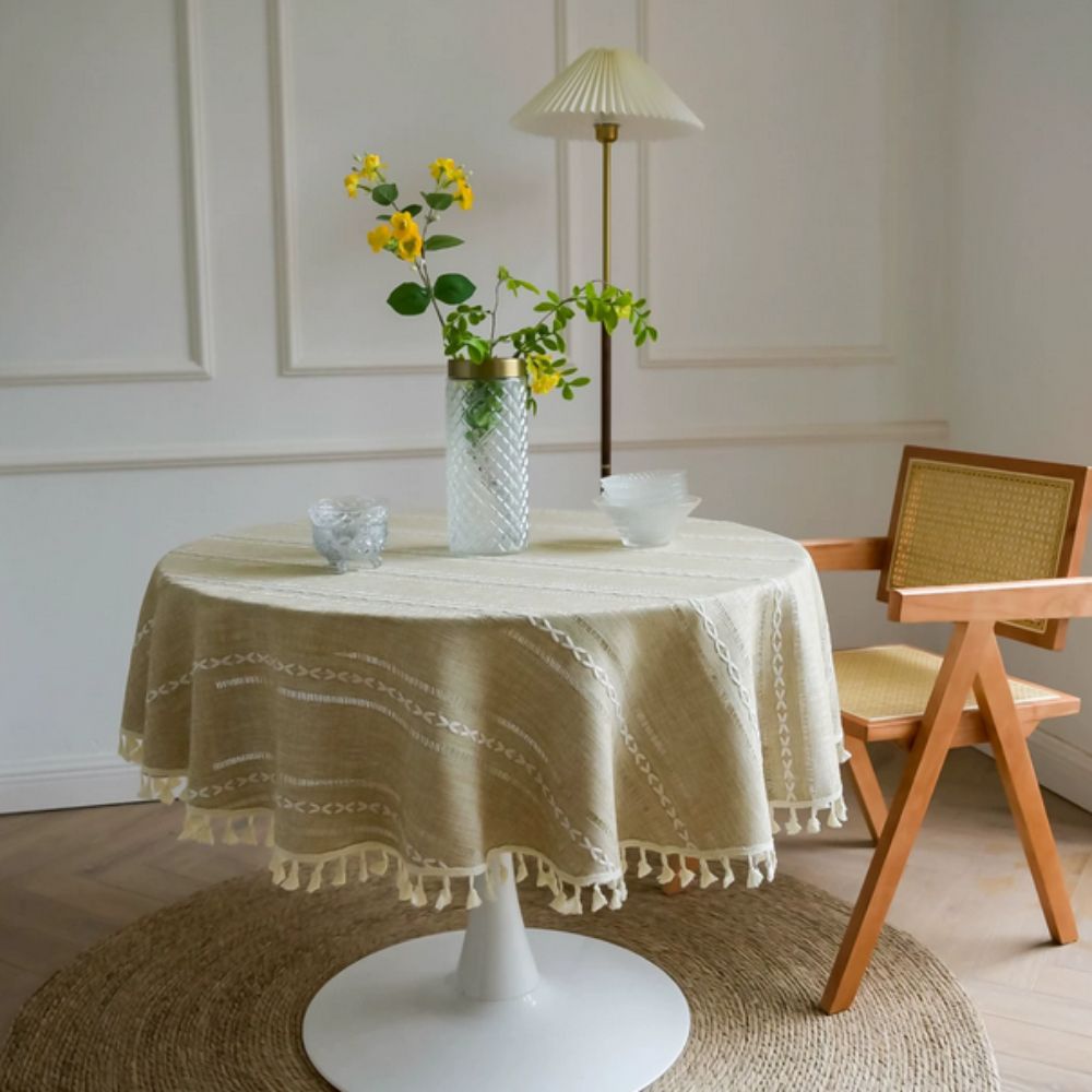 Embroidered Round Tablecloth