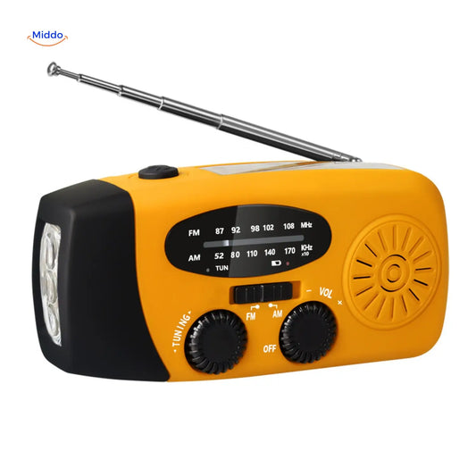Emergency Radio, Flashlight, Reading Lamp, Compass, SOS & Solar Rechargeable – SolarPower™ Pro