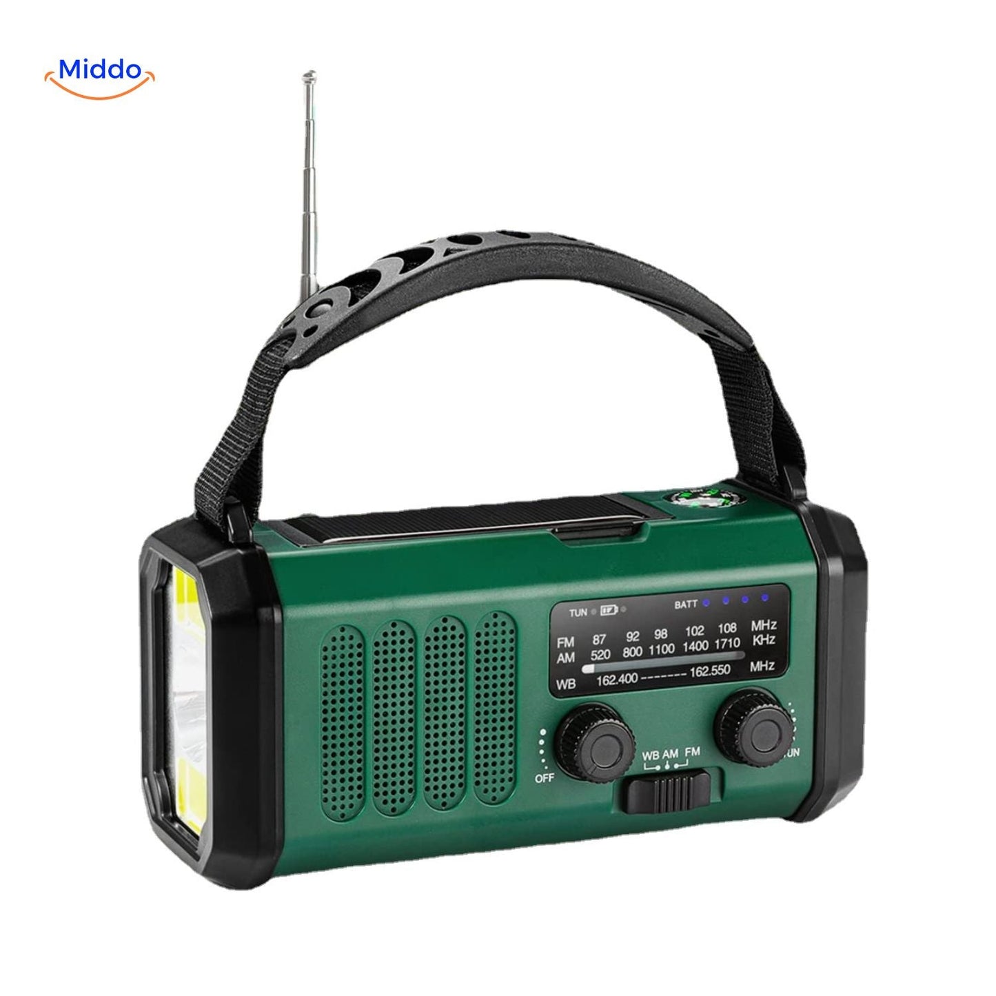 Emergency Radio, Flashlight, Reading Lamp, Compass, SOS & Solar Rechargeable – SolarPower™ Pro