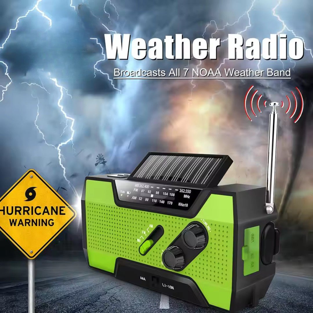 Emergency Solar Hand Crank Weather Radio with 4000mAh Power Bank