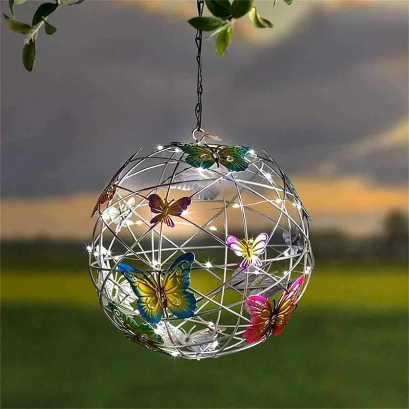 Enchanting Solar Garden Lamp with Butterflies