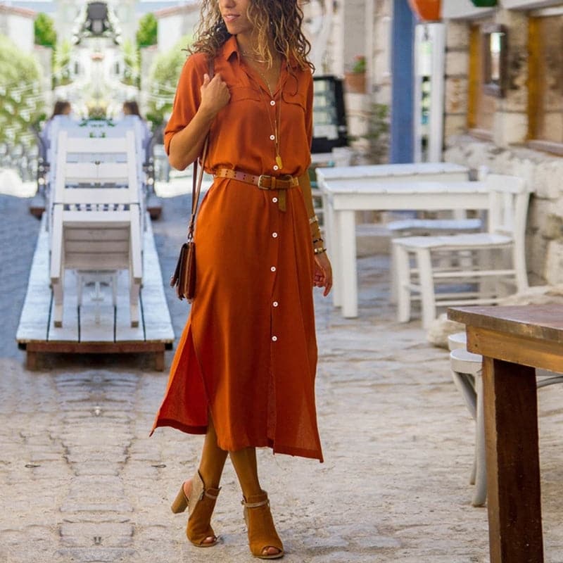 Image of Erin | Women's Button-Down Midi Dress