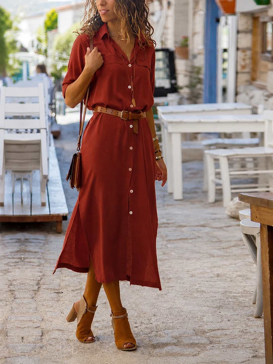 Erin | Women's Button-Down Midi Dress - Image 1