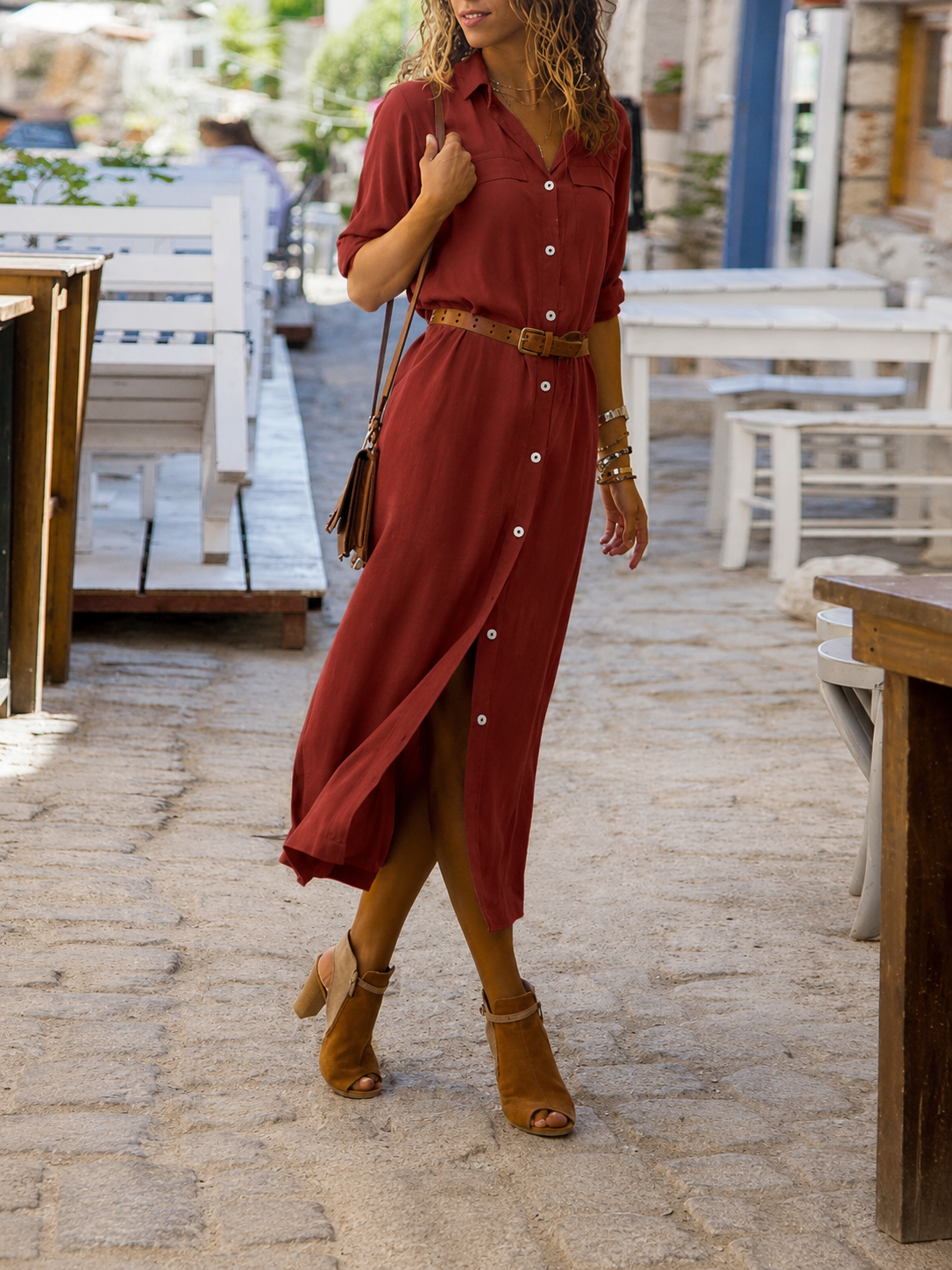 Erin | Women's Button-Down Midi Dress - Image 1