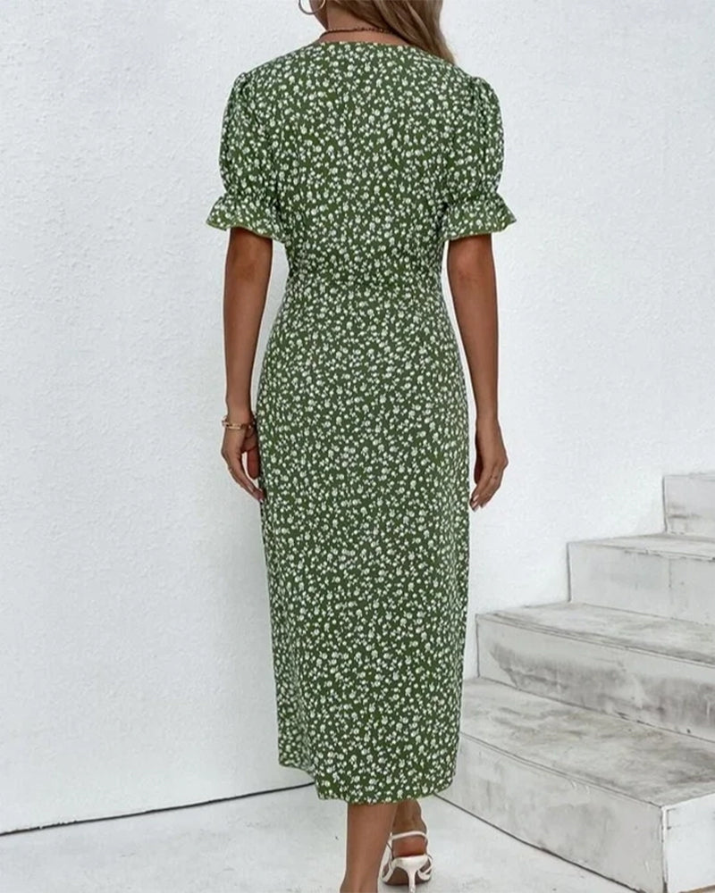 Image of Esme | Women's V-Neck Wrap Midi Dress