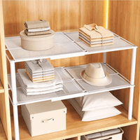 Expandable Closet Shelf - 2-Tier, Tool-Free Assembly