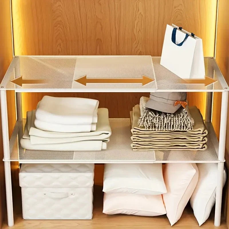 Expandable Closet Shelf - 2-Tier, Tool-Free Assembly