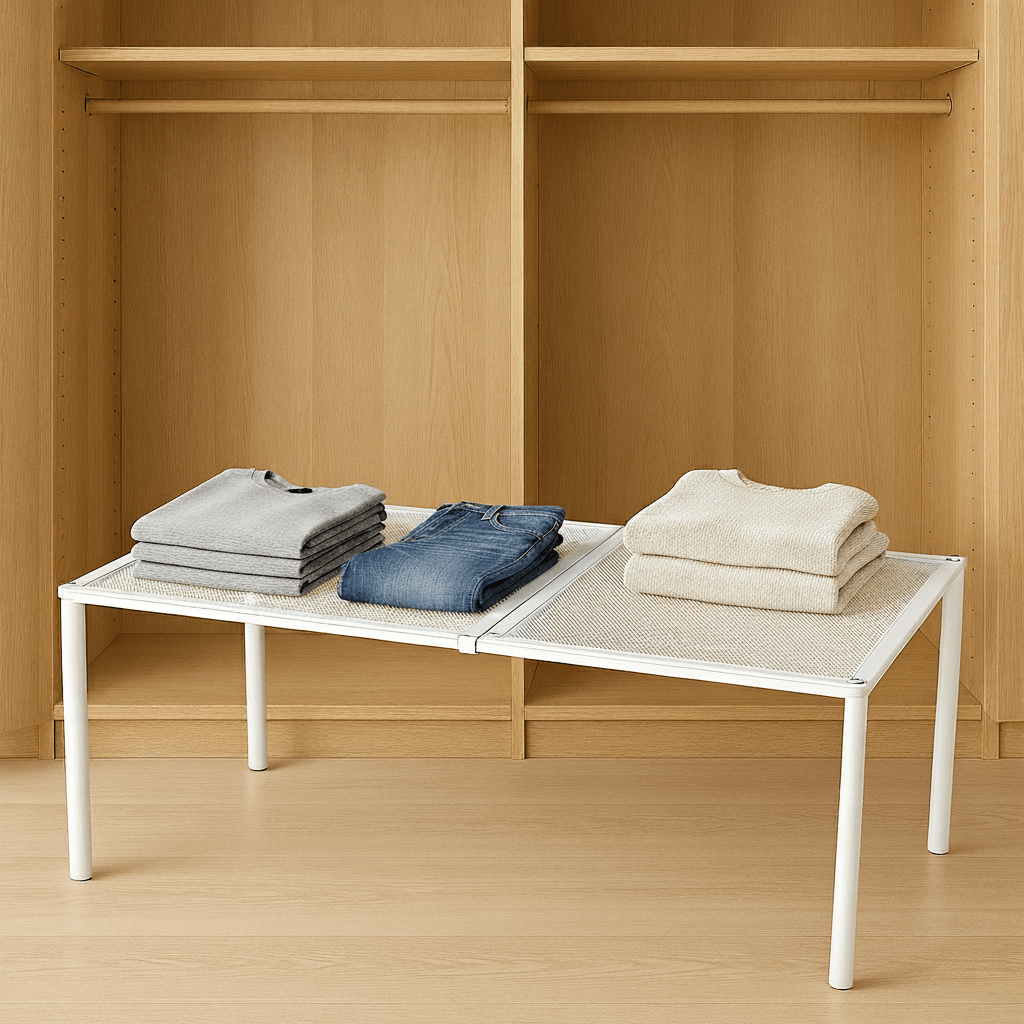 Expandable Closet Shelf - 2-Tier, Tool-Free Assembly