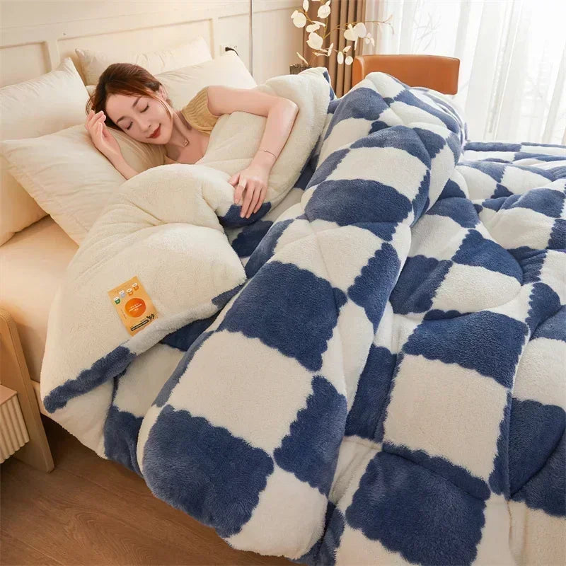 Extra Thick Cozy Quilt Weighted Blanket for Winter
