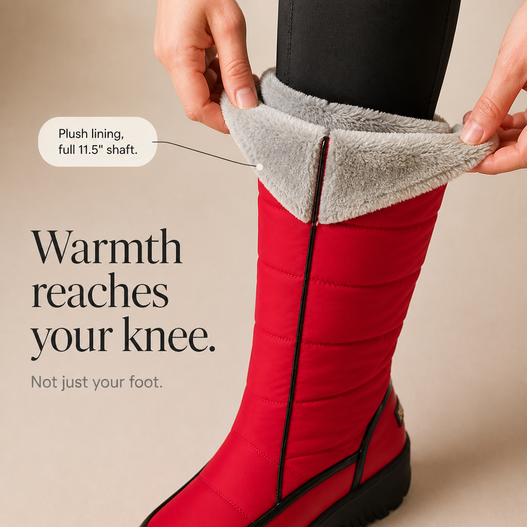 Faux Fur-Lined Knee-High Pull-On Boots