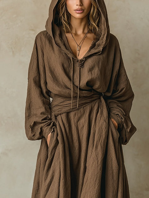 Image of Felicia | Women's Hooded Wrap Maxi Dress