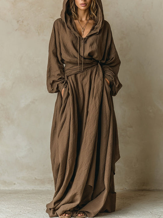 Image of Felicia | Women's Hooded Wrap Maxi Dress