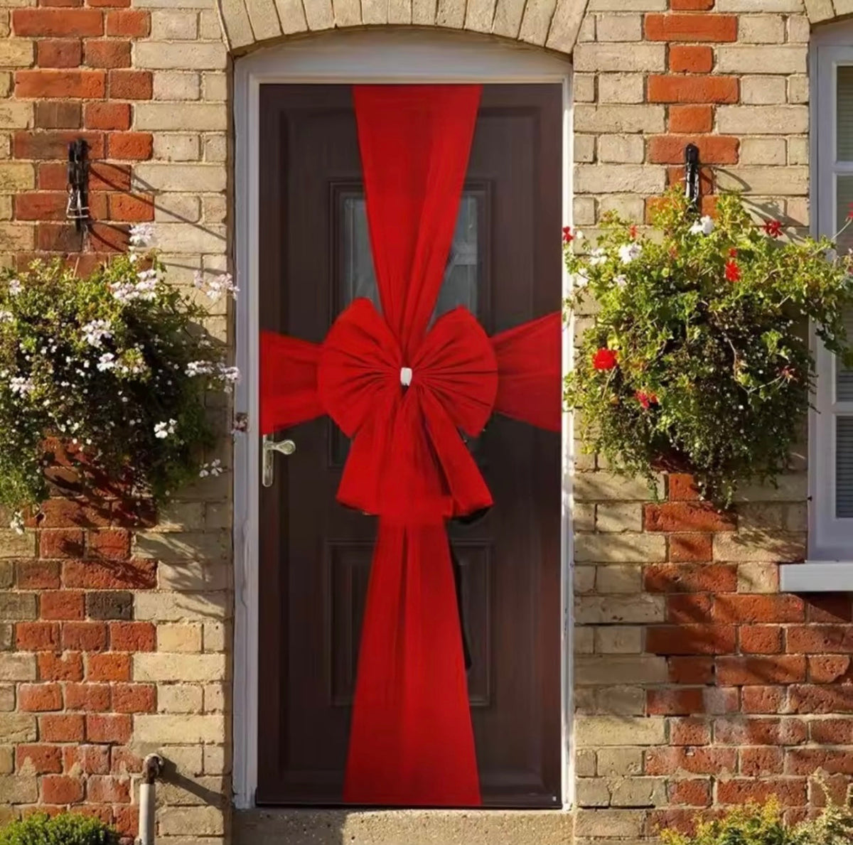 Festive Red Bow - Perfect for Your Door