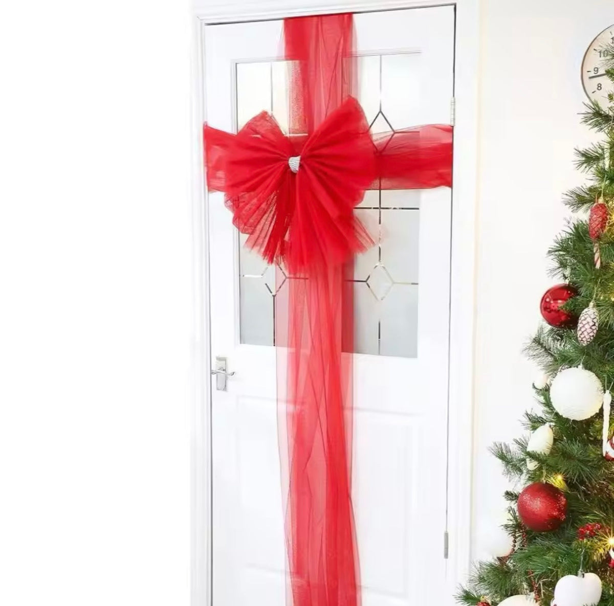 Festive Red Bow - Perfect for Your Door