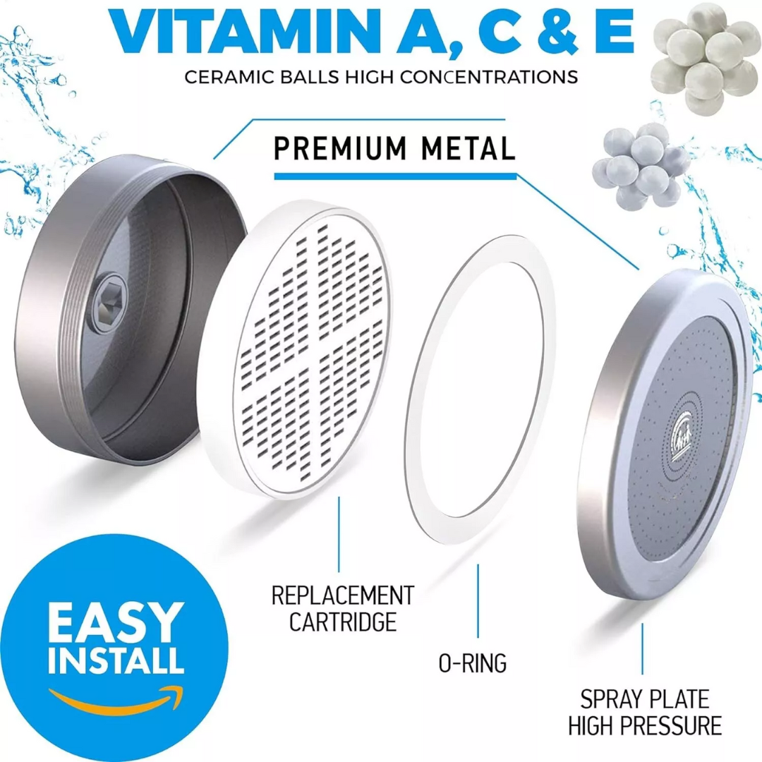 Filtered Shower Head for Skin Radiance and Hair Health